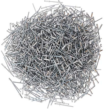 Milageto Nieten Aluminium Blindnieten 3,0 Mm, Menge 1000 Stück - Silber, 3,0 x 8 mm