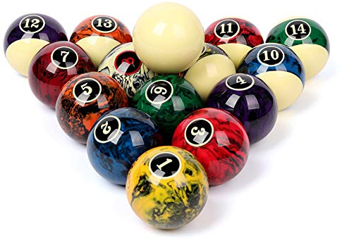 BEKZILY Set completo di 16 palline da biliardo professionali per tavoli da biliardo (bianco)