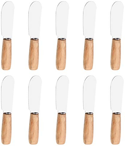 Couteau À Fromage 10 PIÈCES Couteau à Beurre Épandeur Épandeur à Beurre En Acier Inoxydable avec Manche En Bois Beurre Râpe Beurre Cutter Cuisine Gadgets Tartineur De Beurre