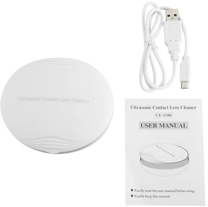 Portable CE-3200 Professional Digital Ultrasonic Contact Lens Cleaner 7W 46KHz Cleaning Machine Daily Care (Rose)