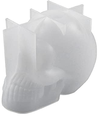 Asdasd Moule En Silicone Tête De Mort, Halloween De Silicone Moule, Moule En Silicone En Forme De Tête De Mort, Moule Tête De Mort 3D, Moule En Silicone En Résine Époxy - 10.6x7x8.4cm