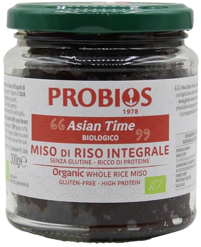Probios Miso Di Riso Bio - Miso Non Pastorizzato - Pasta Fermentata Tradizionale Giapponese Per Zuppe e Brodi Vegetali - Senza Glutine - Colore Marrone, 300g