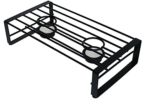TRTO Double Flat Iron Tealight Candle Food Warmer Chafing Dish Buffet Warming Stand