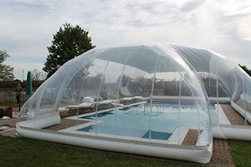 Inflatable TPU Hot Tub Swimming Pool Solar Dome Cover Tent W/Blower & Pump (Size: 4x3x3m)