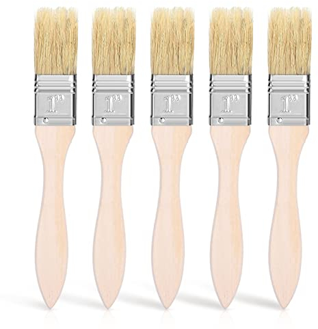 ciciglow Pinceau de Cuisine,Pinceau Pâtisserie,Pinceaux en Bois Pinceaux à Badigeonner Résistant à Haute Température Pinceau Pâtissier pour la Pâtisserie/BBQ/Steak(5 Packs)