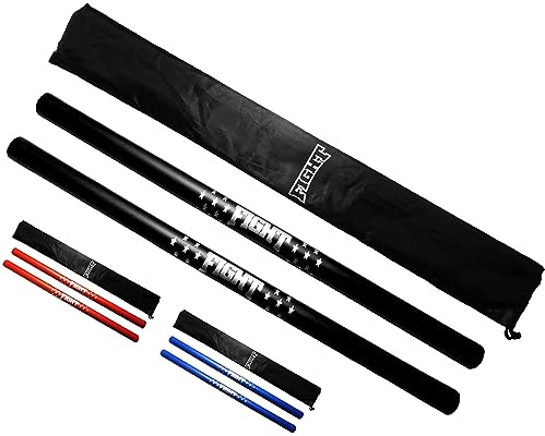 F.A.L. product Martial Arts Equipment Foam Padded Sticks with Carry Bag Case Set 2 Pieces (Black)
