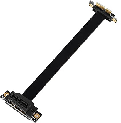 GINTOOYUN PCIE 1X Verlängerungskabel 90 Grad PCI Express 3.0 1X Stecker auf Buchse oben Wireless Netzwerkkarte Soundkarte Anschlusskabel (15cm, Slot 90° nach oben)(15CM)