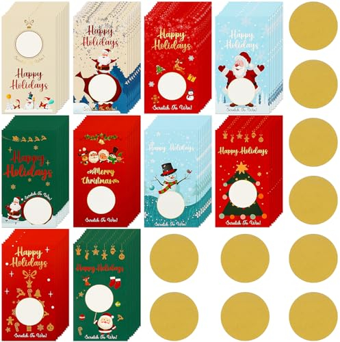 Tenceur 200 Pcs Christmas Scratch Off Cards Christmas Party, Classic Style