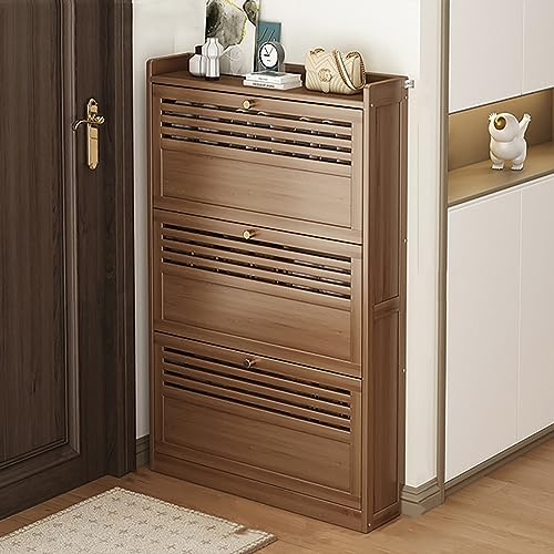 WOLWES Mueble Zapatero Recibidor Cajones Abatibles Transpirables Armario Zapatero Estrecho para Entrada, Armario, Sala de Estar, Garaje (Color : 3 Layers, Size : 70cm)