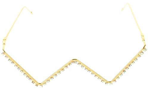 Beaupretty Rhinestone Glasses Frame Decorative Eyeglasses Frame for Women Party Eyeglasses Sparkling Glasses Costume Accessory for Festival Vacation Street Photos 1 X