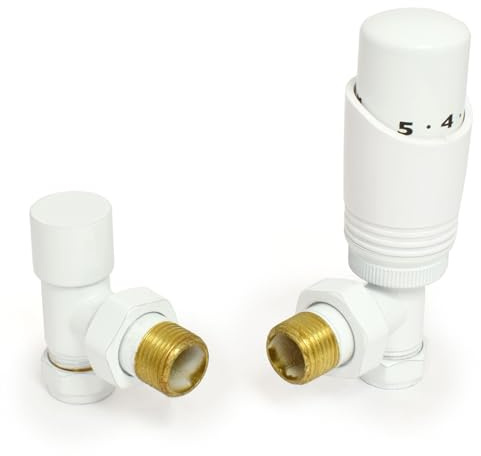 Thermostatic Radiator Valve Angled TRV White – Zeta