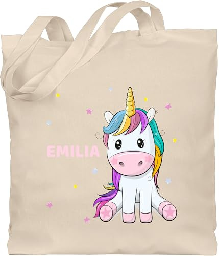 Geschenk mit Namen personalisiert by Shirtracer - Baumwolltasche - Einhörner - Einhorn Unicorn