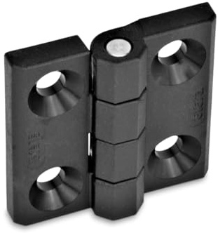 Ganter Normelemente GN 237.1-60-60-A Charnière en plastique, noir, 60 x 60 mm