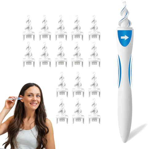 Ohrenreiniger Ohrenschmalz Entferner,Ohrenschmalz Entferner,Ohrreinigungsset,Ohren Sicher Und Gründlich Reinigen,360°-Schrauben-Silikon-Design,Weiche Spitze,Einfach Und Sicher