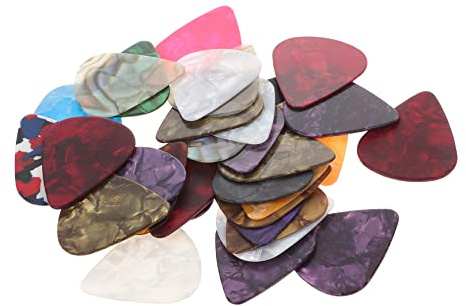 ifundom 32 Stück Gitarren Plektrum aus Kunststoff mit Glatter Oberfläche für Akustikgitarre E-gitarre und Bass 0,46mm Stärke Praktisches Zubehör zum Fingerschutz