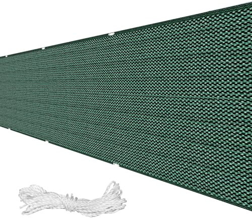 Balkon Sichtschutz Balkonverkleidung 135 x 600 cm HDPE Gewebe, Uv-Schutz, Wetterfest Balkonbespannung Balkonsichtschutz Balkonverkleidung mit Kabelbinder für Garten Balkon Terrasse, Dunkelgrün