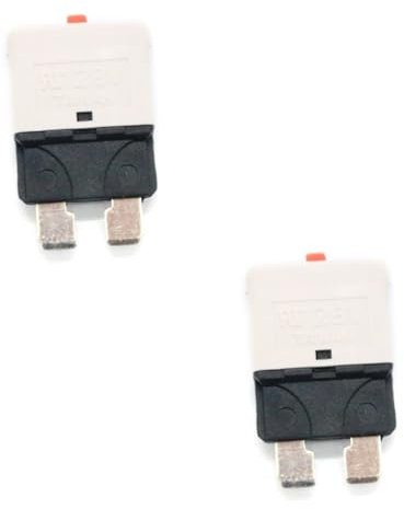 ULTECHNOVO 2St Mini-Unterbrecher-Sicherung autosicherungen lichtbrecher the breaker rücksetzbare Kfz-Sicherung Rücksetzbare 25-A-Sicherung rücksetzbare Sicherung 25-Ampere-Minisicherung Weiß
