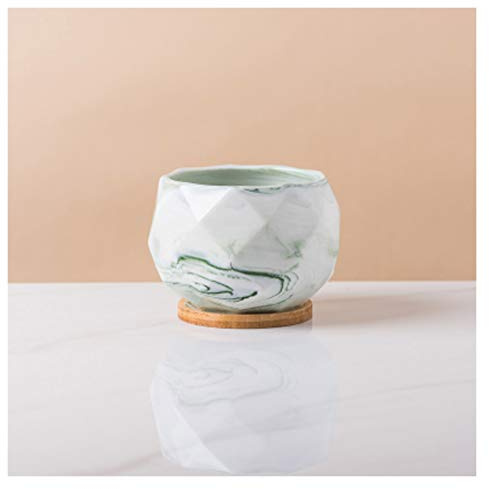 Flower Pots Outside Plant Pot Ceramic Flower Planters Indoor Modern Succulents Containers with Drain Hole Saucer Decorate Home Office Outdoor Small Flower Pots (Color : Blue Size : 2) (Green 3)