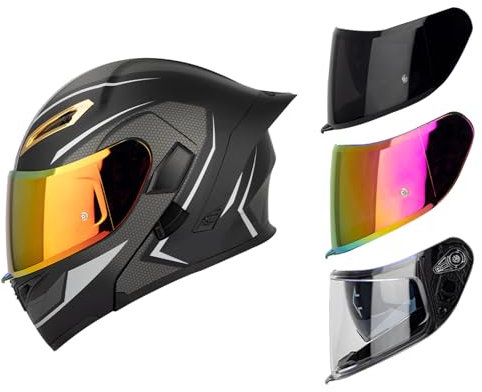 DriveNova Klapphelm Modularer Helm mit Doppelvisier, ECE/DOT Zertifiziert Motorrad Helm Integralhelm Jethelm für Erwachsene Damen und Herren