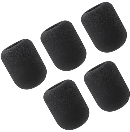 Phenyx Pro 5 Pack Foam Mic Cover, Thick Handheld Microphone Windscreen, Reusable Microphone Pop Filter (PTA-WDS5)