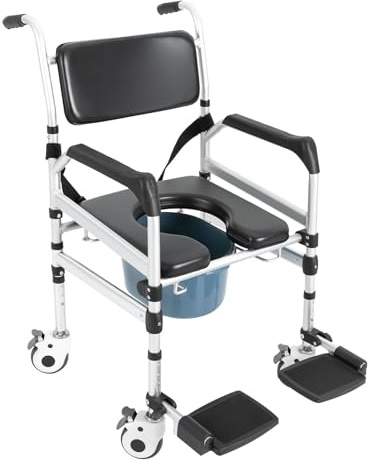 Duschhocker Duschstuhl Duschsitz Hocker Senioren Klappbar Badestuhl Höhenverstellbar Mit Rollen Für Dusche Und Bad Unterstützt Sicheres Sitzen Komfortabel Belastbar