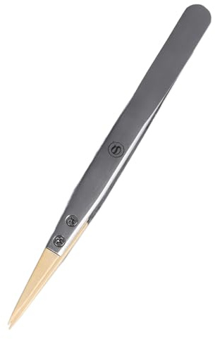 Luocute 27 Storlek Ultra Precision Pincett, Anti Magnetiska Pincett med Utbytbara Spetsiga Trätspetsar, Lämpliga för Klockreparation