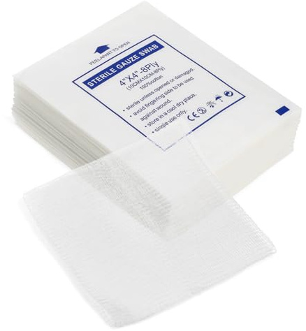 HONMEET 50pcs 10x10cm Pure Non-Adherent Absorbent for Dressing Medical Bandaging Supplies