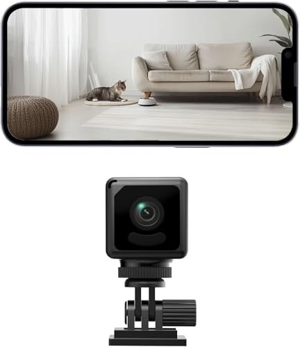 EKJANEPE 1080P WiFi Mini Kamera, Überwachungskamera Innen, Kamera Überwachung Innen, WLAN Kamera mit Bewegungsmelder/Nachtsicht/Lange Batterielaufzeit/Cloud-Speicherplatz für Home