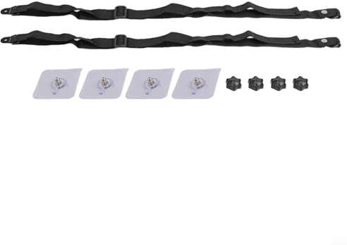 Bulevisiter Anclajes antivuelcos para muebles para TV y gabinetes | Correas de pared resistentes para inclinar | Protección de seguridad infantil | Incluye 2 correas y 4 tuercas de pulgar