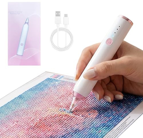 Bettinay Diamond Art Electric Pen, Wireless Rechargeable DIY Vacuum Diamond Painting Tool No Wax Needed