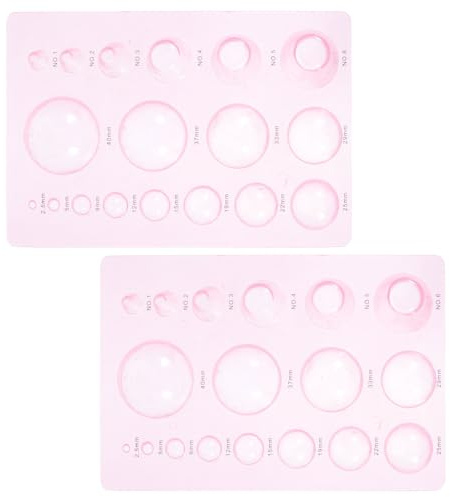 SUPVOX Placa de Quilling de Media Bola 2 Piezas para Manualidades de Papel, Herramienta para Filigrana DIY en Color Rosa, Plantilla Números Impresos para Patrones Uniformes de Papel