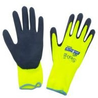 COMPRESSANA Super-Grip hautsympathische Feinstrick-Handschuhe mit Latex-Microfinisch Beschichtung - ideal als Strumpfhandschuhe, Arbeitshandschuhe - Größe V-bis 11 cm Handbreite - 1 Paar