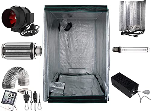 Growzelt Komplettset Eco 100x100x200 cm mit top Aktivkohlefilter 400 W