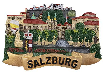 3D Salzburg Österreich Kühlschrank Kühlschrankmagnet Tourist Souvenirs Handgemachte Harz Handwerk Magnetische Aufkleber Home Küche Dekoration Reise Geschenk