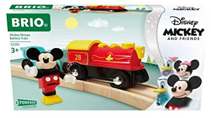BRIO 32265 Musse Pigg batteridrivet tåg | Mickey Mouse Battery Train. Leksakståg med tillbehör. Mickey & Friends. 3 delar. För barn från 3 år.