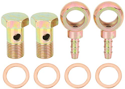 X AUTOHAUX 2 Satz Hohlschraube Unterlegscheibe Kit Für Motorrad Auto | Metall, 7mm Außendurchmesser, M16x1.5 Gewinde, Für Luft Und Kraftstoffzufuhr, Motor
