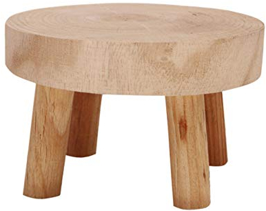 SANGDA Indoor Plant Stand, Wooden Flower Pot Stand Solid Wood Garden Plant Pot Riser Display Stands Round Planter Rack Flowerpot Holder for Indoor Outdoor Living Room Entryway