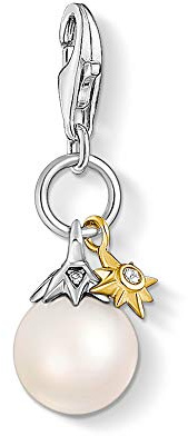 THOMAS SABO Damen Charm-Anhänger Süßwasserzuchtperle Charm Club 925 Sterling Silber 1856-849-14