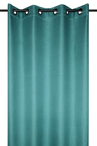 Stof - Rideau Occultant - Copenhague avec Œillets pour Salon ou Chambre - Taille 140 x 260 Canard - Rideau de Fenêtre ou Dressing Obscurcissant et Isolant - Idéal pour Maison
