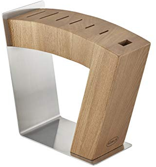 RÖSLE Messerblock MoveX - Unbestückter Messerblock aus Edelstahl und Ulmenholz, Messerblock ohne Messer mit zwei Positionen, rutschfester Stand, Flexibler Messerhalter zur sicheren Aufbewahrung