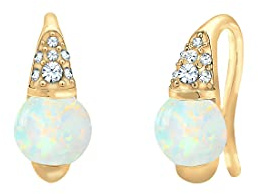 Elli Premium Ohrringe Damen Edel Vintage synthetischem Opal und Kristallen