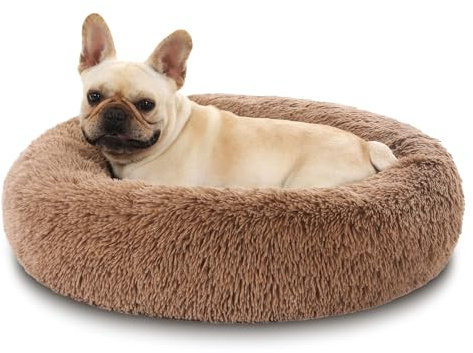 Hundebett Katzenbett Flauschig Doughnut Kuscheliges Hundekissen Waschbar rutschfest Haustierbett Ø70cm Welpenbett Cuddler Nest für Katzen, Große, Mittelgroße & Kleine Hunde