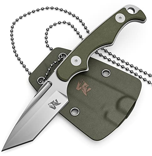 Wolfgangs ACUS Neck Knife Messer - inklusive Kydex Scheide und Kugel Halskette zum umhängen - Mini Survival Outdoor Messer für jeglichen Gebrauch