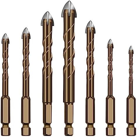 NORAZE Brocas de hormigón for mampostería, azulejo de cerámica de Vidrio, abridor de Agujeros de Pared de aleación Dura de Madera de plástico, vástago Hexagonal de 3-12mm (Size : Concrete bit 12mm)