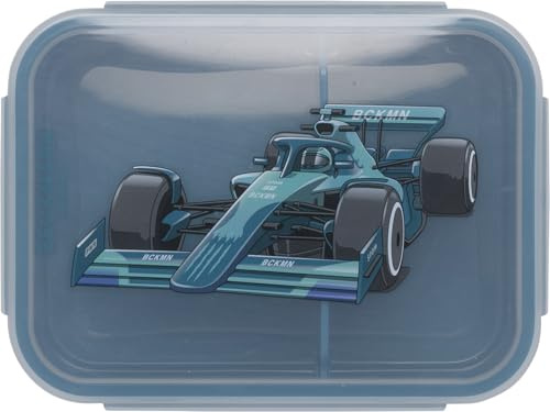 Beckmann, Brotdose Racing, für Kinder, mit herausnehmbarer Trennwand, Grundschule Lunchbox, Green