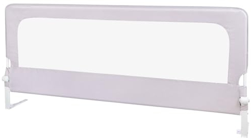 HUOLE Bettschutzgitter Klipp-Klapp - Rausfallschutz klappbar für Babys & Kinder - Schutzgitter für Kinderbetten - 200 * 70 * 26cm – grau