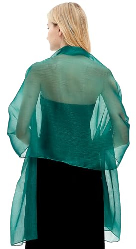 Gragengs Damen Schals und Wraps für Abendkleider Leichte Sheer Crepe Tücher Shimmer Hochzeit Party Stole