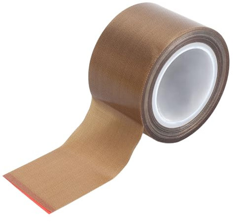 GLOGLOW 32,8 Fuß Teflon-Gewebeband, Hochtemperatur-PTFE-Band, Isolierung, PTFE-beschichtetes Glasfaser-Klebeband für Vakuumiermaschinen, Lebensmittelverpackungen (0,13 * 38mm)
