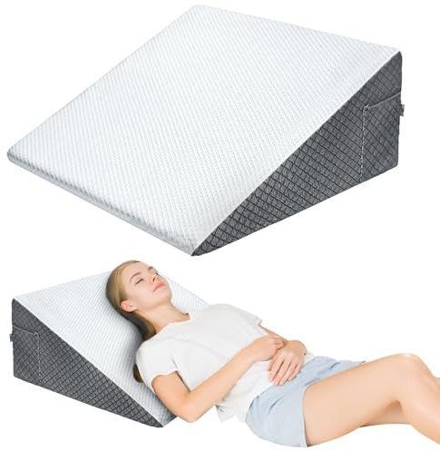 Aurogsky Keilkissen zum Schlafen, erhöhtes Stützbett, Keilkissen, atmungsaktives Dreieck-Keilkissen mit abnehmbarem, waschbarem Bezug, 30,5 cm