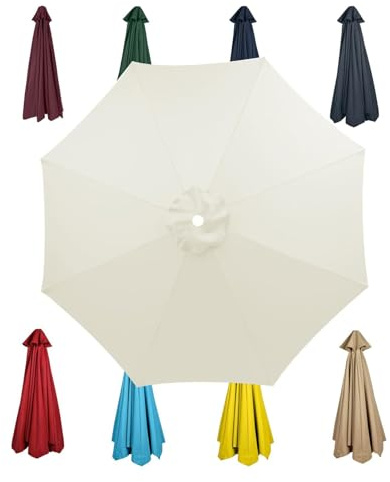 AVSMGP F,2.7m/106/8Arms, Umbrella Replacement Canopy 6.5Ft 9Ft 10Ft Universal Replacement Cover with 6/8 Ribs 300D UV Protective Sun Shade Accessory (Canopy Only)